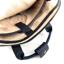 Charger l'image dans la galerie, Astucieux Cartable Sac à Dos en Cuir Marine