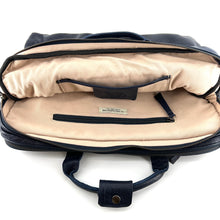 Charger l'image dans la galerie, Astucieux Cartable Sac à Dos en Cuir Marine