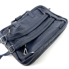 Charger l'image dans la galerie, Astucieux Cartable Sac à Dos en Cuir Marine