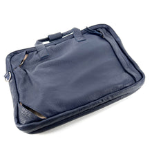 Charger l'image dans la galerie, Astucieux Cartable Sac à Dos en Cuir Marine