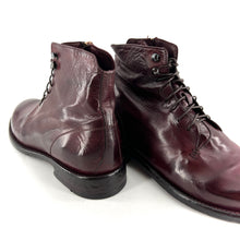 Load image into Gallery viewer, Chaussure Lacets Montante Zippé Intérieur en Cuir Mosto Veiné