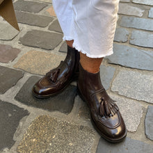 Load image into Gallery viewer, Boots Élastiqué Façon Mocassin en Cuir Marron