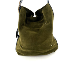 Charger l'image dans la galerie, Sac LE ENZO en Velours Leccio et Cuir Marine