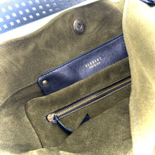 Charger l'image dans la galerie, Sac LE ENZO en Velours Leccio et Cuir Marine