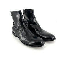 Load image into Gallery viewer, Boots Zippé Arrière en Cuir Noir