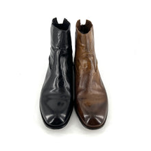 Load image into Gallery viewer, Boots Zippé Arrière en Cuir Noir