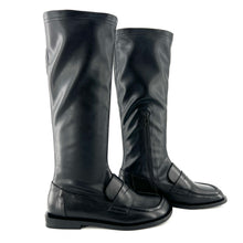 Load image into Gallery viewer, Botte Mocassin en Cuir Noir