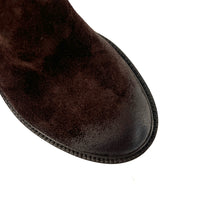 Charger l'image dans la galerie, Boots Talon Trotteur Zippé Arrière en Daim Marron