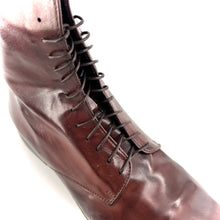 Load image into Gallery viewer, Chaussure Lacets Montante Zippée Intérieur en Cuir Teak