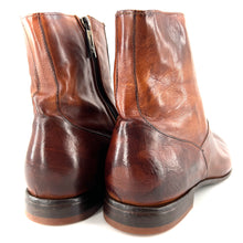 Load image into Gallery viewer, Boots Tige Haute Zippé Intérieur en Cuir Camel Patiné