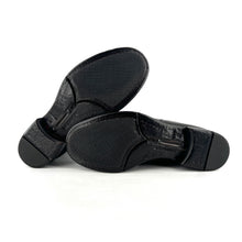 Load image into Gallery viewer, Boots Zippé Arrière en Cuir et Cuir Stretch Mat Ébano