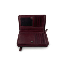 Charger l'image dans la galerie, Portefeuille PM en Cuir Tressé Bordeaux