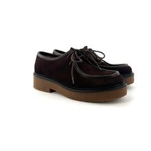 Load image into Gallery viewer, Derby ROBERTA Semelle Crêpe en Daim et Cuir Marron Foncé