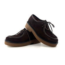 Load image into Gallery viewer, Derby ROBERTA Semelle Crêpe en Daim et Cuir Marron Foncé