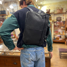 Charger l'image dans la galerie, Astucieux Cartable Sac à Dos en Cuir Noir