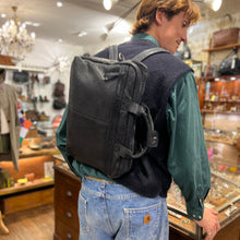 Charger l'image dans la galerie, Astucieux Cartable Sac à Dos en Cuir Noir