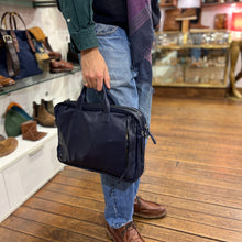 Charger l'image dans la galerie, Astucieux Cartable Sac à Dos en Cuir Marine