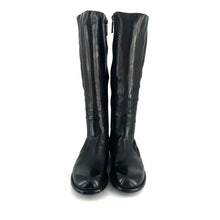 Load image into Gallery viewer, Botte Cavalière en Cuir et Cuir Stretch Ébano