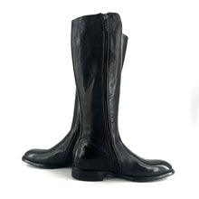 Load image into Gallery viewer, Botte Cavalière en Cuir et Cuir Stretch Ébano