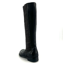 Load image into Gallery viewer, Botte Cavalière en Cuir et Cuir Stretch Ébano
