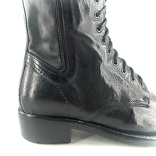 Load image into Gallery viewer, Chaussure Lacets Montante Zippé Intérieur en Cuir et Cuir stretch Noir