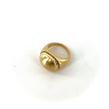 Load image into Gallery viewer, Bague GIDA en Plaqué Or et Zirconiums Noirs