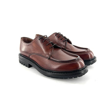 Load image into Gallery viewer, Derby Fine Semelle Crantée en Cuir Cognac
