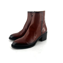 Charger l'image dans la galerie, Boots Talon Trotteur Zippé Intérieur en Cuir Camel