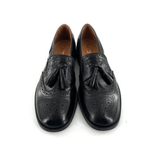 Charger l'image dans la galerie, Mocassin à Pompons et Bout Fleuri en Cuir Noir