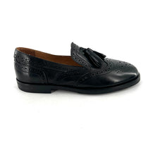 Charger l'image dans la galerie, Mocassin à Pompons et Bout Fleuri en Cuir Noir