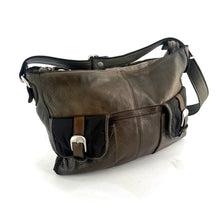 Load image into Gallery viewer, Sac ROBIN en Cuir et Toile Green