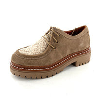 Load image into Gallery viewer, Derby Esprit "Paraboot" en Daim Beige et Fausse Fourrure
