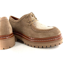 Load image into Gallery viewer, Derby Esprit "Paraboot" en Daim Beige et Fausse Fourrure