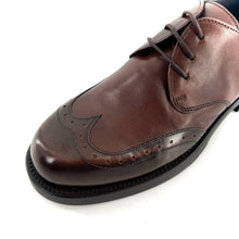 Charger l'image dans la galerie, Derby Bout Fleuri en Cuir et Cuir Polido Tabac