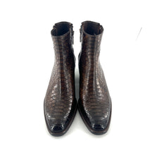 Load image into Gallery viewer, Boots Tiag Double Zip Petit Talon en Pythom Marron