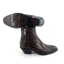 Load image into Gallery viewer, Boots Tiag Double Zip Petit Talon en Pythom Marron