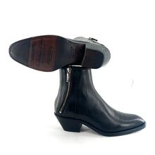 Load image into Gallery viewer, Boots Tiag Double Zip Petit Talon en Cuir Noir
