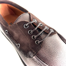 Load image into Gallery viewer, Chaussure Bâteau Semelle Crantée en Cuir Grainé et Croûte Marron Foncé