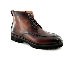 Load image into Gallery viewer, Chaussure Lacets Montante Zippée Intérieur Semelle Crantée en Cuir Camel