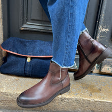 Charger l'image dans la galerie, Boots Zippé Intérieur en Cuir Marron Veiné