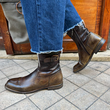 Charger l'image dans la galerie, Boots Zippé Intérieur en Cuir Dégradé Kaki