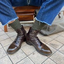 Load image into Gallery viewer, Chaussure Lacets Montante en Cuir Kaki Dégradé