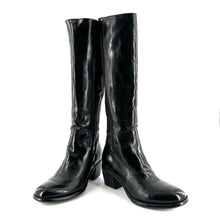 Load image into Gallery viewer, Botte Talon Trotteur en Cuir et Cuir Strectch Noir