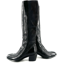 Load image into Gallery viewer, Botte Talon Trotteur en Cuir et Cuir Strectch Noir