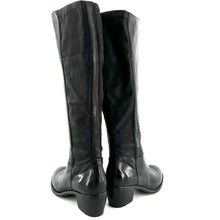 Load image into Gallery viewer, Botte Talon Trotteur en Cuir et Cuir Strectch Noir