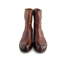Charger l'image dans la galerie, Boots Tige Haute Zippé Intérieur en Cuir et Cuir Stretch Cognac