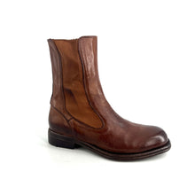Charger l'image dans la galerie, Boots Tige Haute Zippé Intérieur en Cuir et Cuir Stretch Cognac