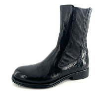 Load image into Gallery viewer, Boots Zippé Intérieur Tige Haute en Cuir et Cuir Stretch Noir