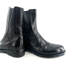 Load image into Gallery viewer, Boots Zippé Intérieur Tige Haute en Cuir et Cuir Stretch Noir