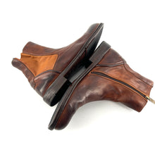 Load image into Gallery viewer, Boots Zippé Intérieur en Cuir Cognac Veiné